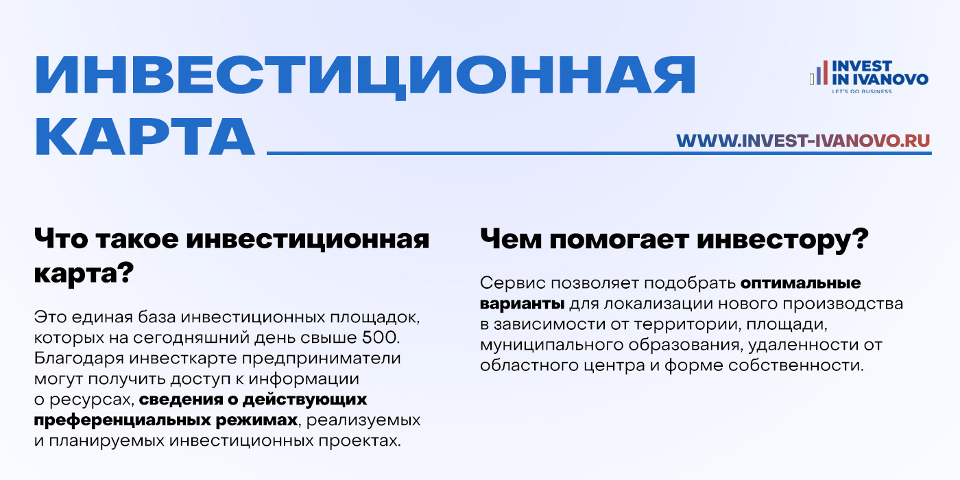 Инвестиционная карта Ивановской области